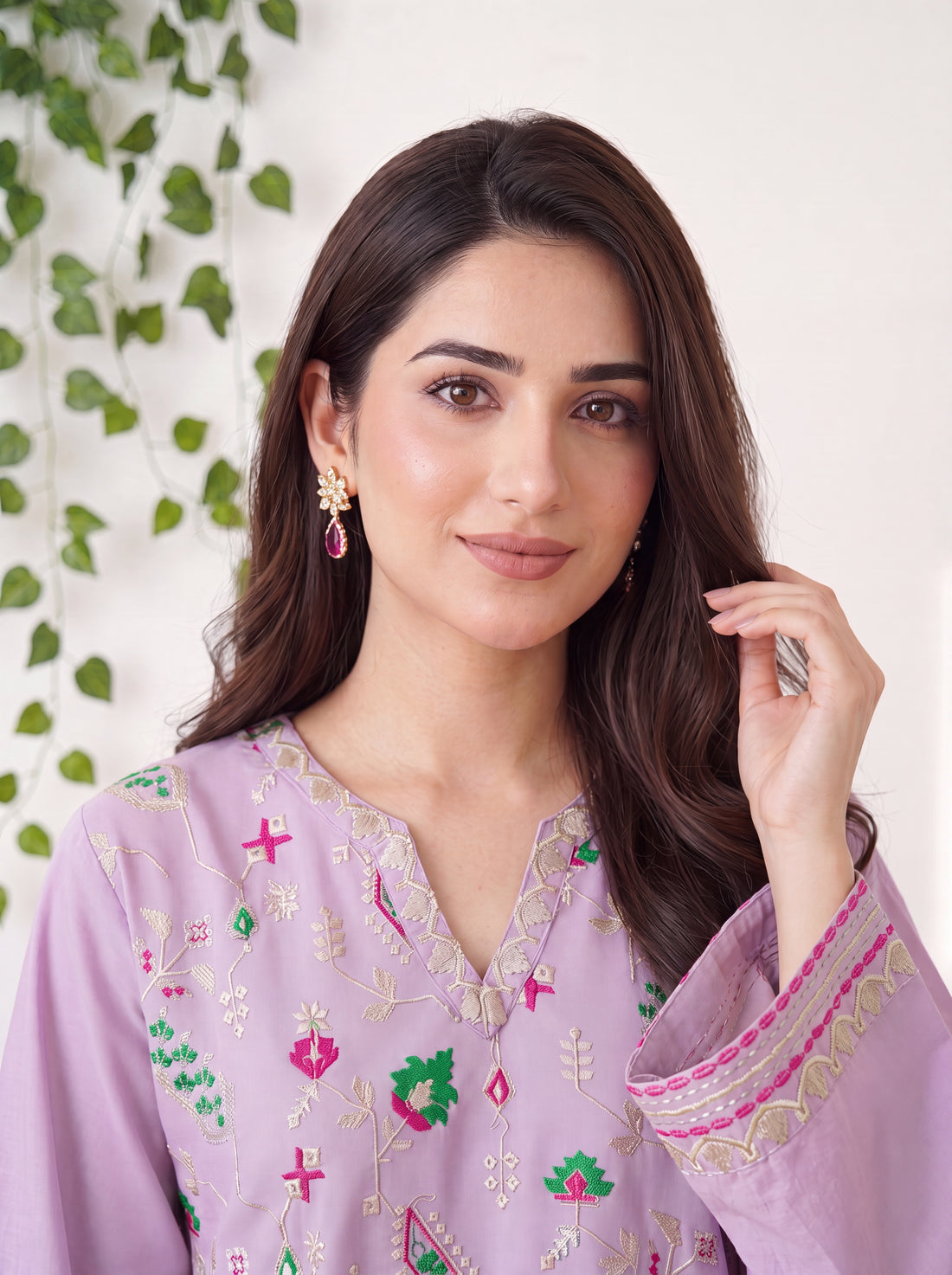 MEHER — Lilac embroidered set